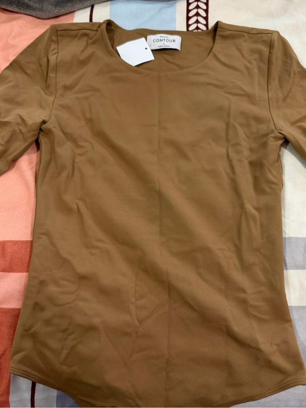Aritzia Contour Long Sleeve Bodysuit in Camel